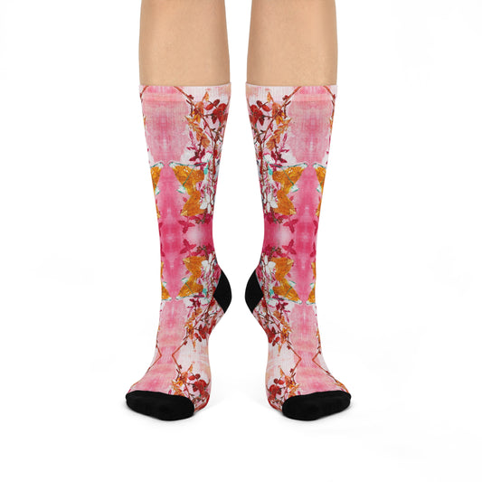 Pink Floral Socks – Hot Print
